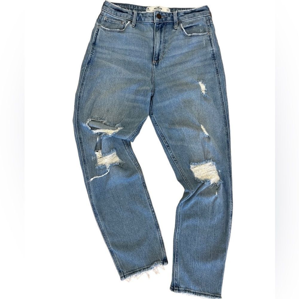Hollister curvy high rise mom jeans vintage stretch distressed size 5/27